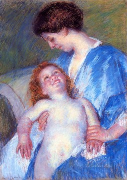 María Cassatt Painting - Bebé sonriendo a su madre madres hijos Mary Cassatt